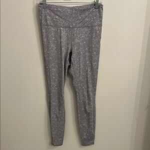 Heather Gray and White Floral Leggings